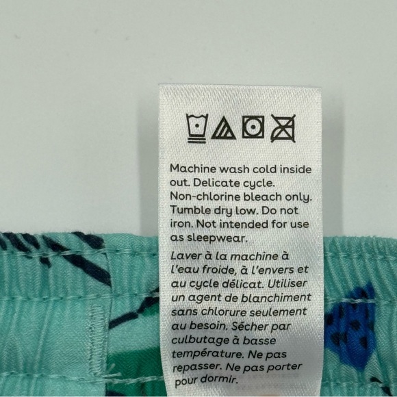 Tea Collection Boys Shortie Swim Trunks Fish Print 4 Blue Green EUC - Picture 2 of 7